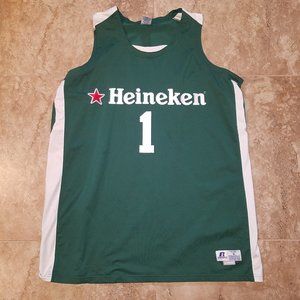 Heineken Beer Basketball Jersey #1 Men's Size XL-Russell Athletic Heineken Beer